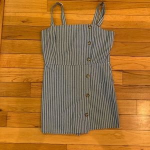 Striped, zip up romper